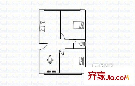 省第三人民醫(yī)院家屬院  2室  戶型圖