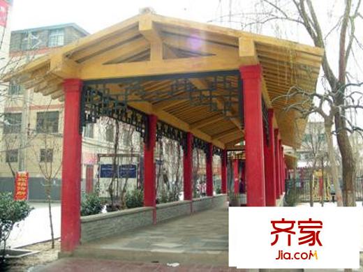 雁灘北面灘新村外景圖小區(qū)長廊亭