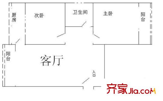 商學(xué)院家屬院 2室 戶型圖