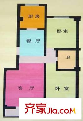 慧澤苑戶型圖兩室兩廳一廚一衛(wèi) 2室2廳1衛(wèi)1廚