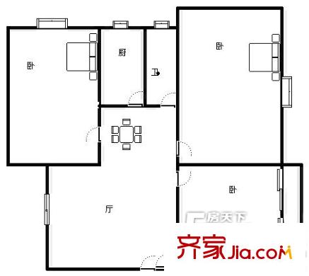 福泉佳苑戶型圖三室兩廳一廚一衛(wèi) 3室2廳1衛(wèi)1廚