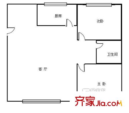 對外貿易家屬院2室 戶型圖