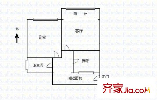 春蕾小區(qū) 1室 戶型圖