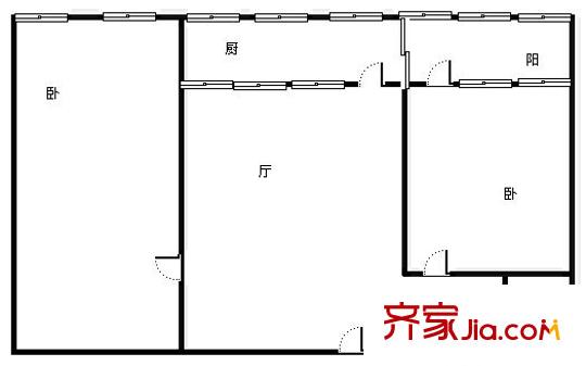 五星坪公交公司家屬院 2室 戶型圖