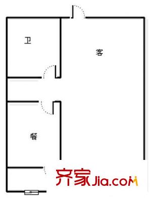 蘋果園小區(qū)戶型圖一室一廳一衛(wèi)一廚 1室1廳1衛(wèi)1廚
