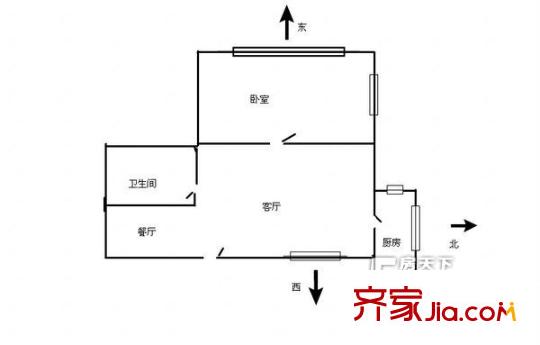 中信大廈 一室兩廳戶型圖