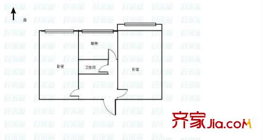 五星坪公交公司家屬院 2室 戶型圖