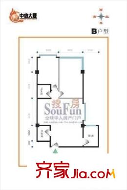 中信大廈 2室 戶型圖