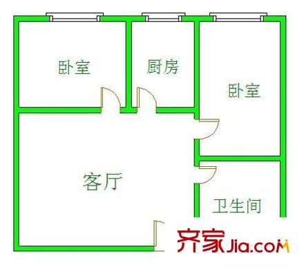 安泰大廈  2室  戶(hù)型圖