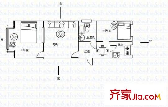 二熱市政公司單位房 0室 戶型圖