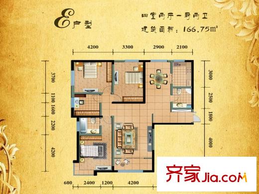 銀灘雅苑4室 戶型圖