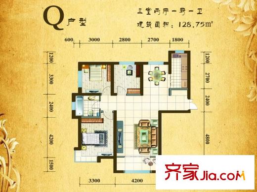 銀灘雅苑2室 戶型圖
