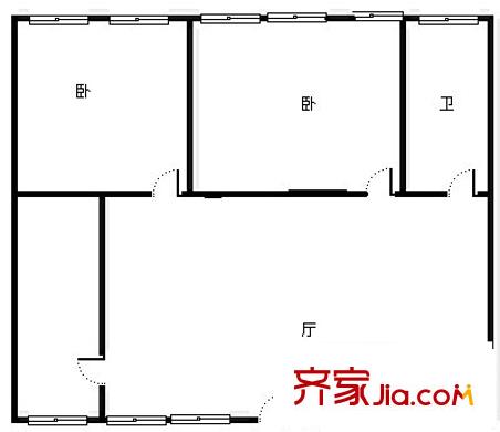 保險(xiǎn)公司家屬院(廣場東口)戶型圖保險(xiǎn)公司家屬院（廣場東口） 2室 戶型圖 2室2廳1衛(wèi)1廚