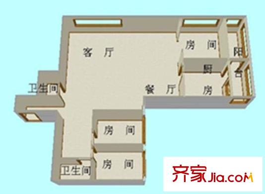 保險公司家屬院(廣場東口)戶型圖保險公司家屬院（廣場東口） 3室 戶型圖 3室2廳2衛(wèi)1廚