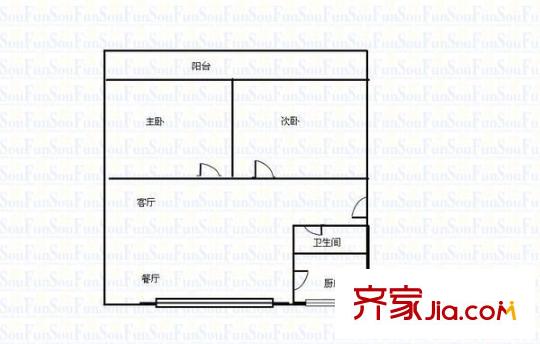 市公安局交警支隊家屬院 2室 戶型圖
