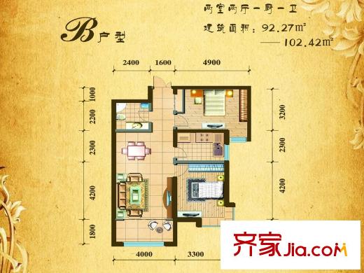 銀灘雅苑 2室 戶型圖