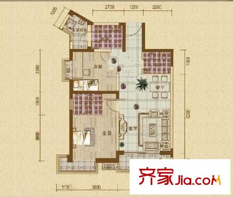 新武都路528號 2室 戶型圖