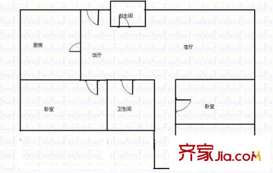 九州萬泉小區(qū) 3室 戶型圖