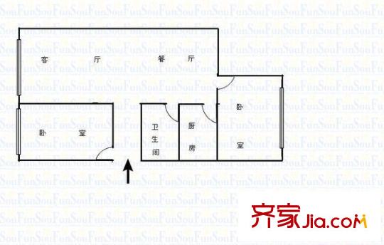 雁灘公務(wù)員培訓(xùn)中心 2室 戶型圖