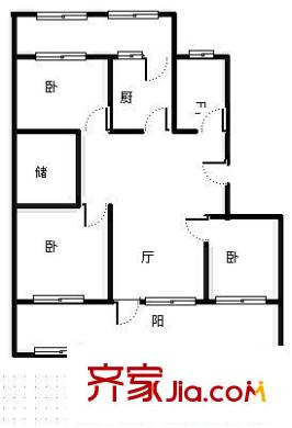 省工商局家屬院 3室 戶型圖