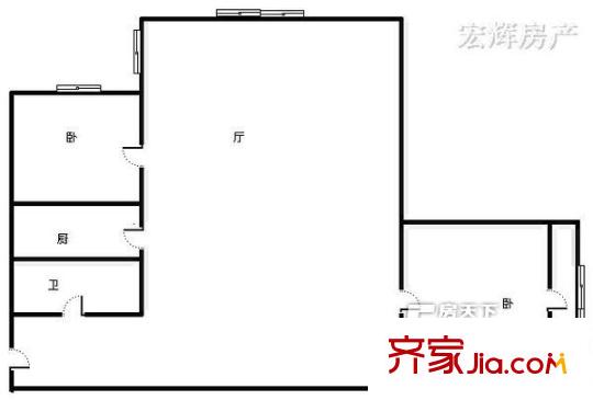 科教城一期  2室  戶型圖