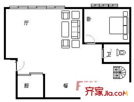 市公安局交警支隊家屬院   1室  戶型圖