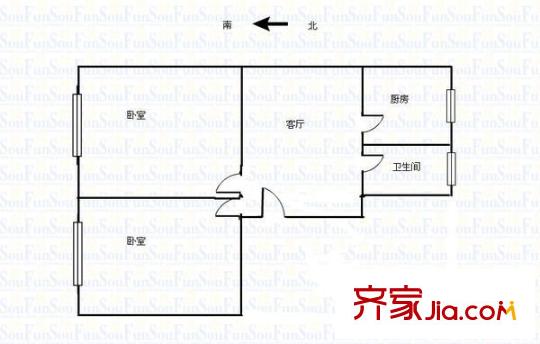 蘭州減速機(jī)廠家屬院 2室 戶型圖