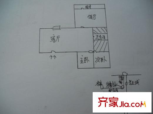 安寧糧食局家屬院 2室 戶型圖