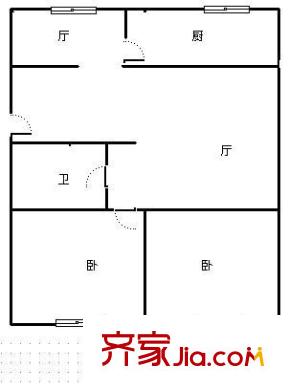 檔案局家屬院 2室 戶型圖
