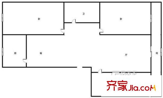 雁灘金運(yùn)花園 3室 戶型圖