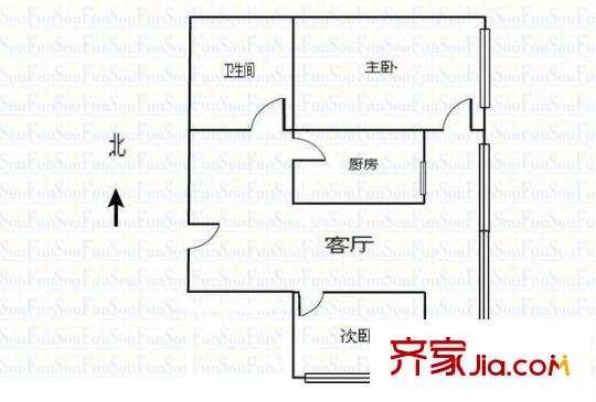 田園之家 2室 戶型圖