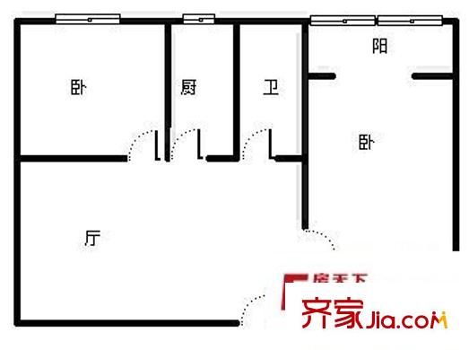 金鵬小區(qū) 2室 戶型圖