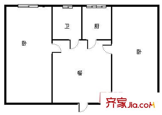 昊業(yè)家園戶型圖兩室兩廳一廚一衛(wèi) 2室2廳1衛(wèi)1廚