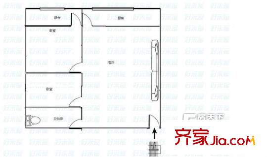 酒泉小院  2室  戶型圖