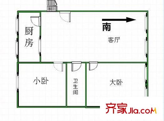 敬東小區(qū) 2室 戶型圖