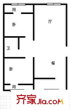 敬東小區(qū) 2室 戶型圖