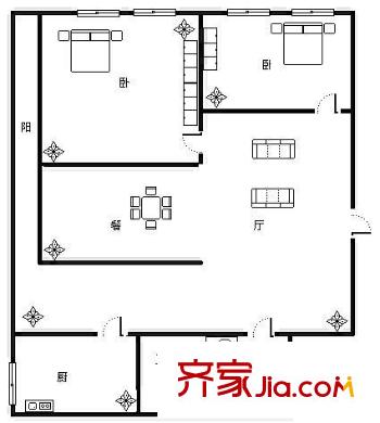 文豐小區(qū) 2室 戶型圖