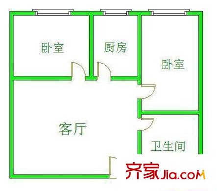 文豐小區(qū) 2室 戶型圖