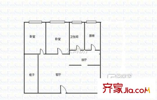 華歐大廈 2室 戶型圖
