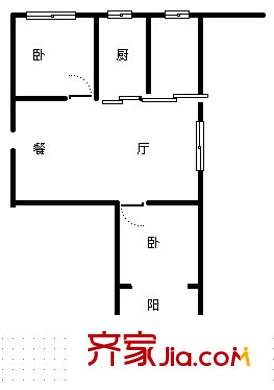 雁灘金運花園 2室 戶型圖