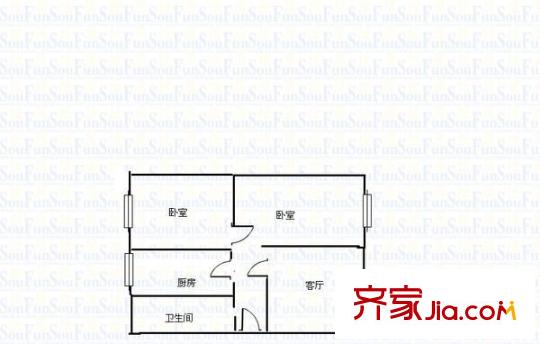 欣苑小區(qū) 2室 戶型圖