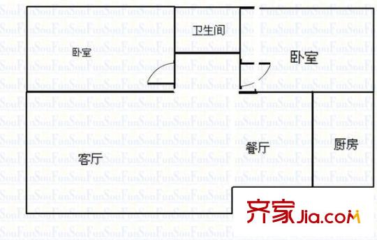 蘭新地中海 2室 戶型圖