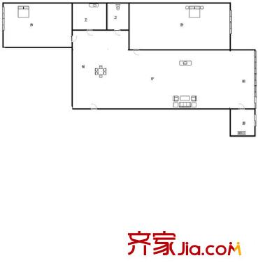 中行家屬院 2室 戶型圖