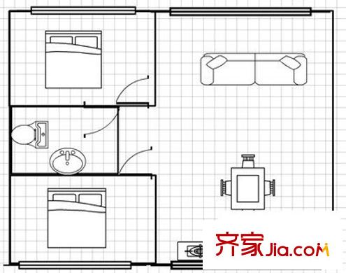 隆德佳苑 2室 戶型圖