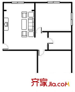 敬東小區(qū) 2室 戶型圖