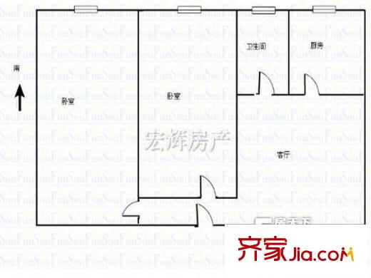 華歐大廈 2室 戶型圖