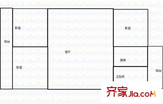 二熱郵政小區(qū) 3室 戶(hù)型圖