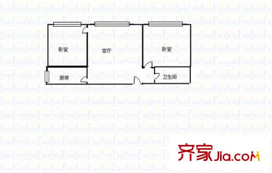 東崗新家園 2室 戶型圖