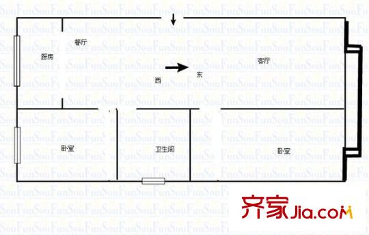 東崗新家園 2室 戶型圖