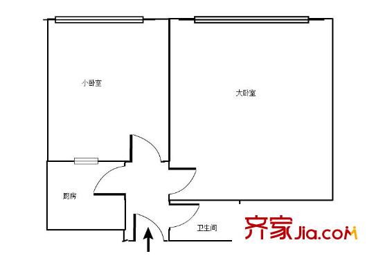 蘭州市城管區(qū)何家莊財政家屬院 2室 戶型圖